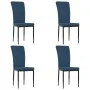 Esszimmerstühle 4 Einheiten blauer Samt von vidaXL, Essstühle - Ref: Foro24-326103, Preis: 153,42 €, Rabatt: %
