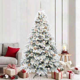 Árbol de Navidad artificial con 300 LED Verde 210 cm PE y PVC