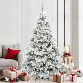 Árbol de Navidad artificial con 300 LED Verde 210 cm PE y PVC
