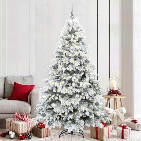 Árbol de Navidad artificial con 300 LED Verde 210 cm PE y PVC