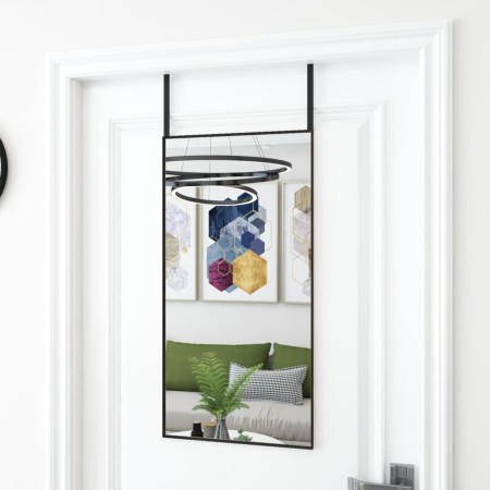 Türspiegel aus schwarzem Glas und Aluminium, 40 x 80 cm von vidaXL, Spiegel - Ref: Foro24-327407, Preis: 36,31 €, Rabatt: %