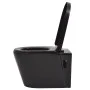 Wall-mounted toilet with hidden black ceramic cistern by vidaXL, Bathrooms - Ref: Foro24-3054477, Price: 365,70 €, Discount: %