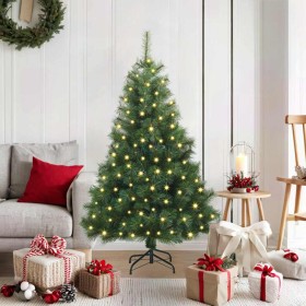 Árbol de Navidad artificial con 150 LED Verde 120 cm PE y PVC
