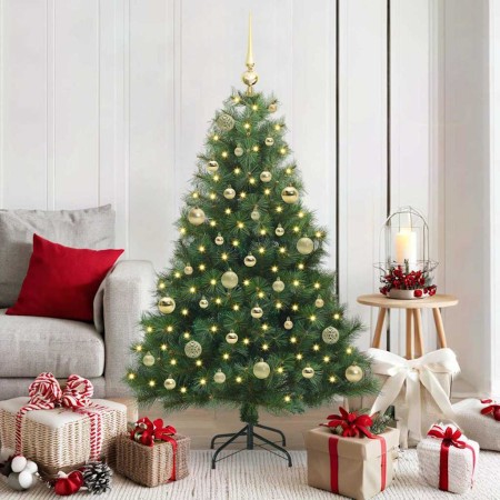 Árbol de Navidad artificial con 150 LED Verde 150 cm PE y PVC