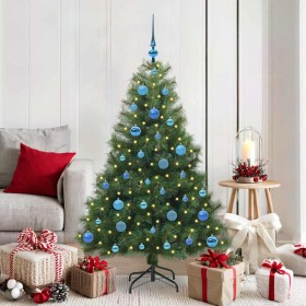 Árbol de Navidad artificial con 150 LED Verde 150 cm PE y PVC
