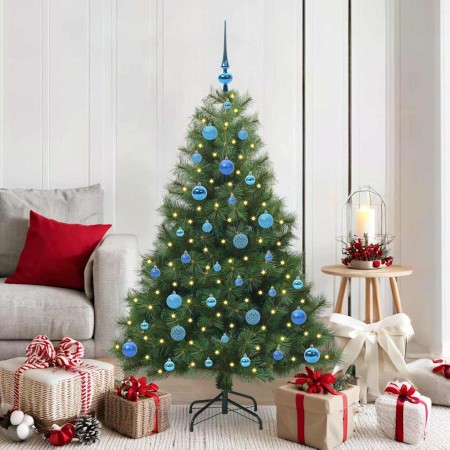 Árbol de Navidad artificial con 150 LED Verde 150 cm PE y PVC