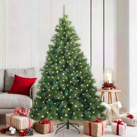 Árbol de Navidad artificial con 300 LED Verde 180 cm PE y PVC