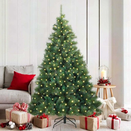 Árbol de Navidad artificial con 300 LED Verde 180 cm PE y PVC