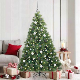 Árbol de Navidad artificial con 300 LED Verde 180 cm PE y PVC
