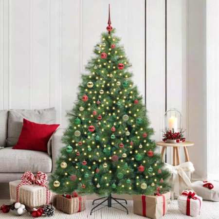 Árbol de Navidad artificial con 300 LED Verde 180 cm PE y PVC