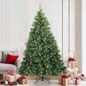 Árbol de Navidad artificial con 300 LED Verde 210 cm PE y PVC