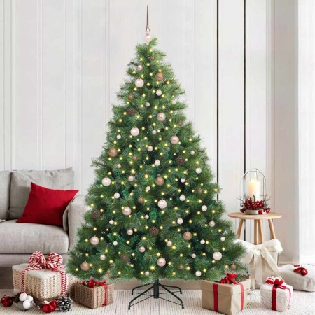 Árbol de Navidad artificial con 300 LED Verde 210 cm PE y PVC