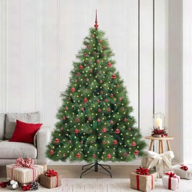 Árbol de Navidad artificial con 300 LED Verde 210 cm PE y PVC