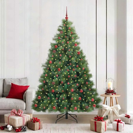 Árbol de Navidad artificial con 300 LED Verde 210 cm PE y PVC