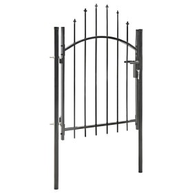 Puerta de jardín de acero negro 1x1,5 m