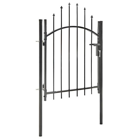 Puerta de jardín de acero negro 1x1,5 m