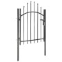 Puerta de jardín de acero negro 1x1,5 m