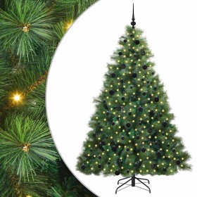 Árbol de Navidad artificial con 300 LED Verde 210 cm PE y PVC