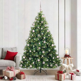 Árbol de Navidad artificial con 300 LED Verde 210 cm PE y PVC