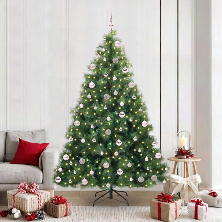 Árbol de Navidad artificial con 300 LED Verde 210 cm PE y PVC