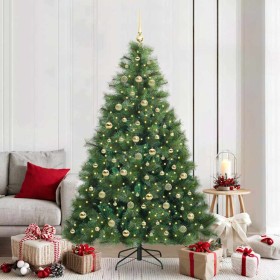 Árbol de Navidad artificial con 300 LED Verde 210 cm PE y PVC
