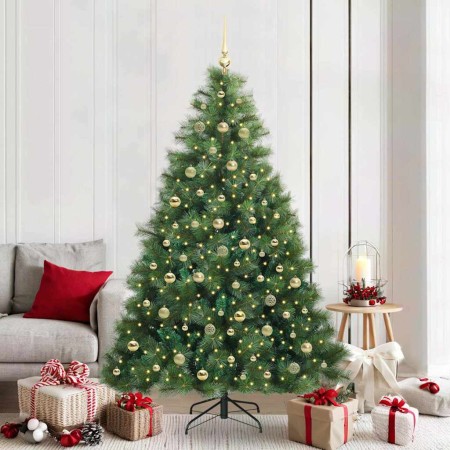 Árbol de Navidad artificial con 300 LED Verde 210 cm PE y PVC