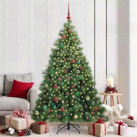 Árbol de Navidad artificial con 300 LED Verde 210 cm PE y PVC