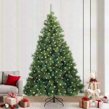Árbol de Navidad artificial con 300 LED Verde 240 cm PE y PVC