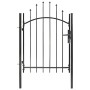 Puerta de jardín de acero negro 1x1,5 m