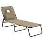 Tumbona plegable acero recubrimiento en polvo tela Oxford taupe de vidaXL, Tumbonas - Ref: Foro24-360179, Precio: 87,85 €, De...