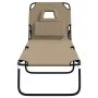 Tumbona plegable acero recubrimiento en polvo tela Oxford taupe de vidaXL, Tumbonas - Ref: Foro24-360179, Precio: 87,85 €, De...