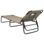 Tumbona plegable acero recubrimiento en polvo tela Oxford taupe de vidaXL, Tumbonas - Ref: Foro24-360179, Precio: 101,87 €, D...