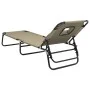 Tumbona plegable acero recubrimiento en polvo tela Oxford taupe de vidaXL, Tumbonas - Ref: Foro24-360179, Precio: 87,85 €, De...