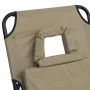 Folding steel sun lounger powder coated taupe Oxford fabric by vidaXL, Loungers - Ref: Foro24-360179, Price: 88,46 €, Discoun...