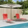 Folding sun loungers 2 pcs steel and red textilene by vidaXL, Loungers - Ref: Foro24-360182, Price: 75,09 €, Discount: %