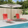 Klappbare Sonnenliegen 2 Stück aus Stahl und rotem Textilene von vidaXL, Liegen - Ref: Foro24-360182, Preis: 87,36 €, Rabatt: %