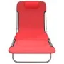 Folding sun loungers 2 pcs steel and red textilene by vidaXL, Loungers - Ref: Foro24-360182, Price: 75,09 €, Discount: %