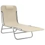 Tumbonas plegables 2 uds acero y textilene color crema de vidaXL, Tumbonas - Ref: Foro24-360185, Precio: 89,52 €, Descuento: %