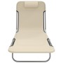Tumbonas plegables 2 uds acero y textilene color crema de vidaXL, Tumbonas - Ref: Foro24-360185, Precio: 112,45 €, Descuento: %