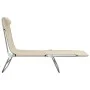 Folding sun loungers 2 units steel and cream textilene by vidaXL, Loungers - Ref: Foro24-360185, Price: 96,13 €, Discount: %