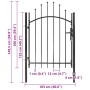 Puerta de jardín de acero negro 1x1,5 m