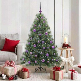 Árbol de Navidad artificial con 150 LED Verde 150 cm PE y PVC