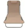 Folding sun loungers 2 units steel and taupe gray textilene by vidaXL, Loungers - Ref: Foro24-360186, Price: 92,06 €, Discoun...