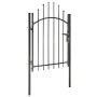 Puerta de jardín de acero negro 1x1,75 m