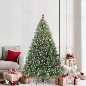 Árbol de Navidad artificial con 300 LED Verde 180 cm PE y PVC