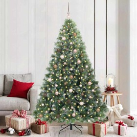 Árbol de Navidad artificial con 300 LED Verde 210 cm PE y PVC