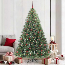 Árbol de Navidad artificial con 300 LED Verde 210 cm PE y PVC