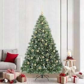 Árbol de Navidad artificial con 300 LED Verde 210 cm PE y PVC