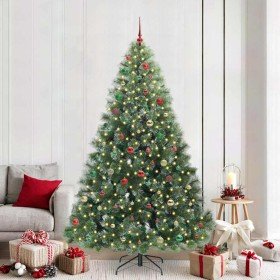 Árbol de Navidad artificial con 300 LED Verde 210 cm PE y PVC