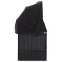 Tumbona de jardín con toldo ratán sintético negro de vidaXL, Tumbonas - Ref: Foro24-46092, Precio: 247,42 €, Descuento: %